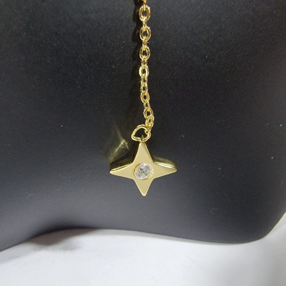 Lili Claspe Necklace Silver Plate Brass Rope the Moon & Star New With Tags - Picture 3 of 5